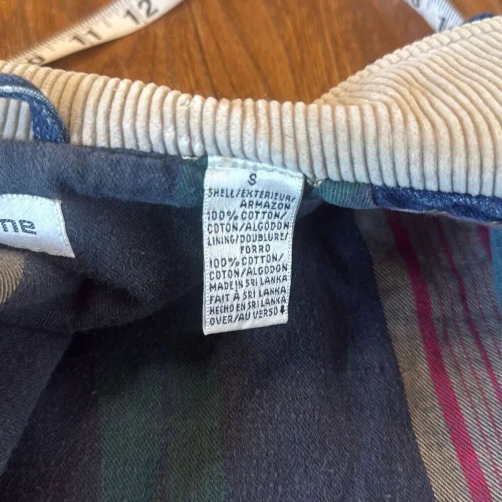 Claiborne Vintage denimโvest flannel lined with corduroy collar small - Picture 5 of 11
